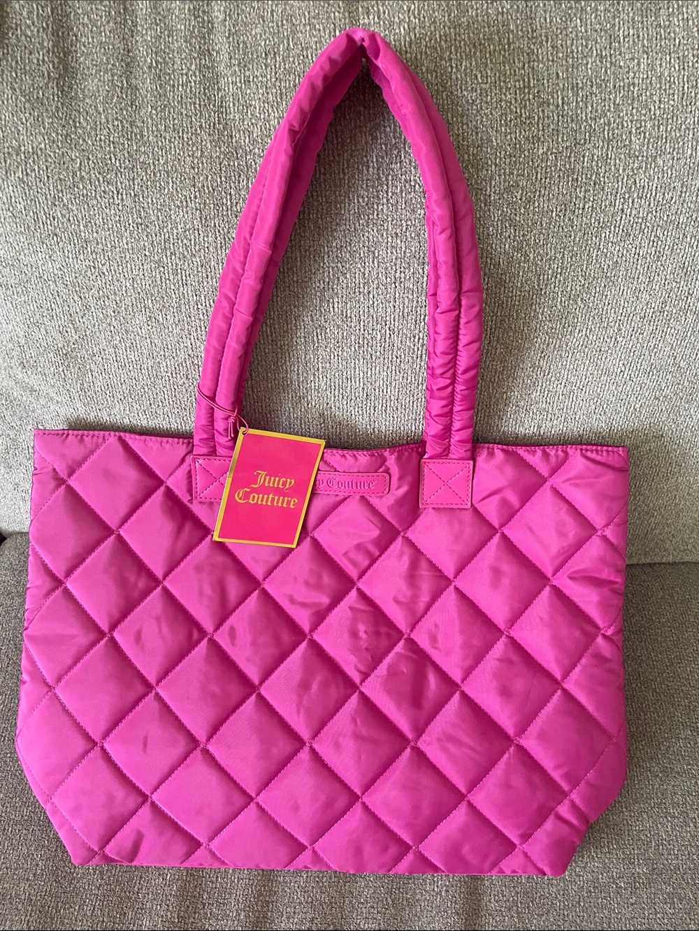 New! Juicy Couture Quilted Bright Pink Tote
